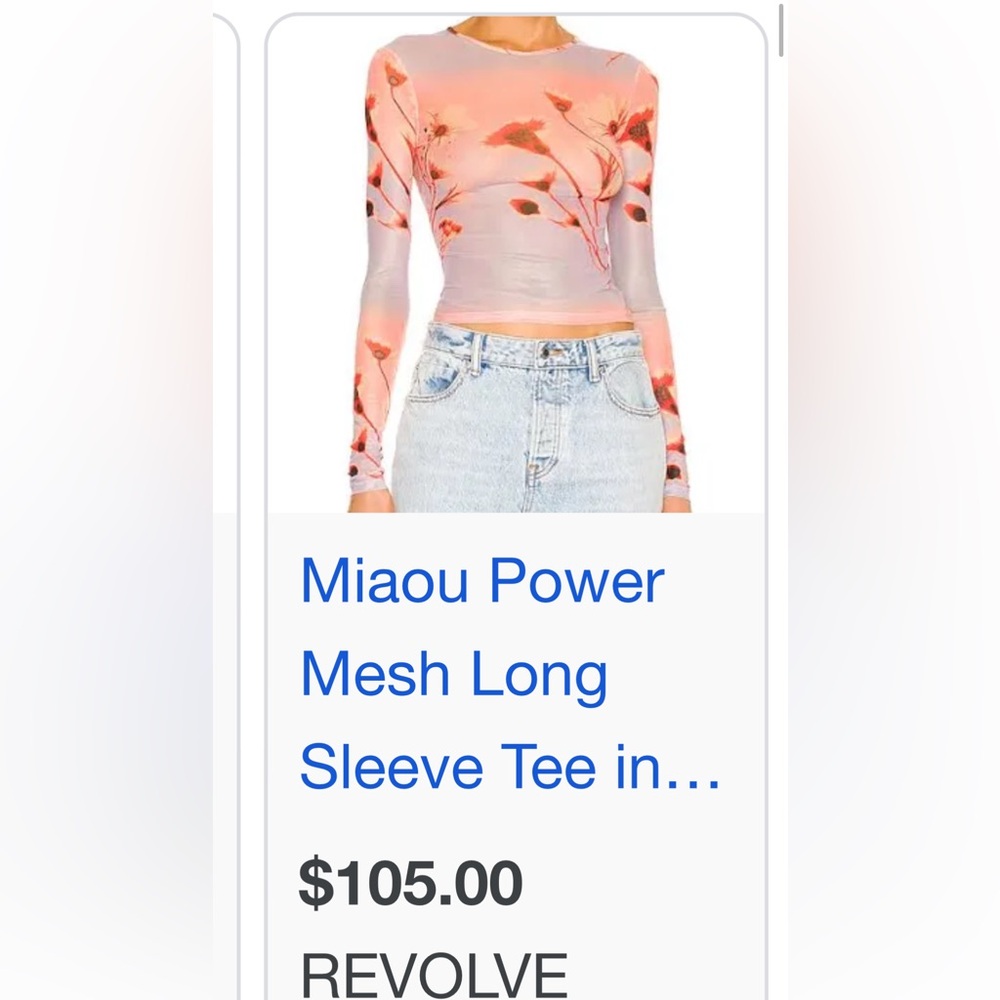 Miaou Mesh long sleeve top